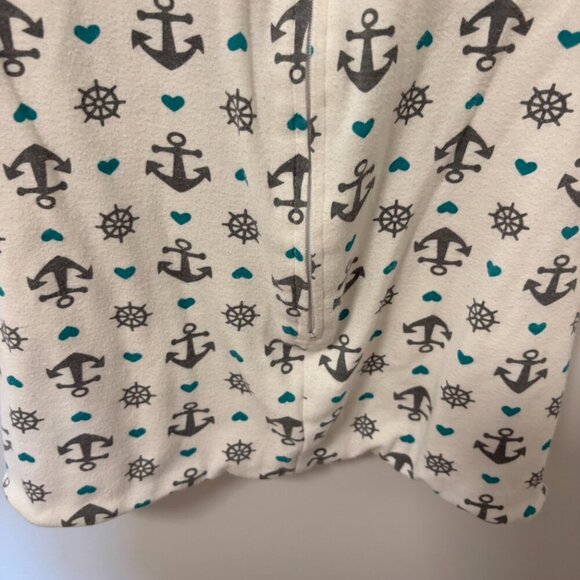 Sleeping Baby Zipadee-Zip sleep sack white blue Size M 6-12m Anchors - Picture 4 of 7